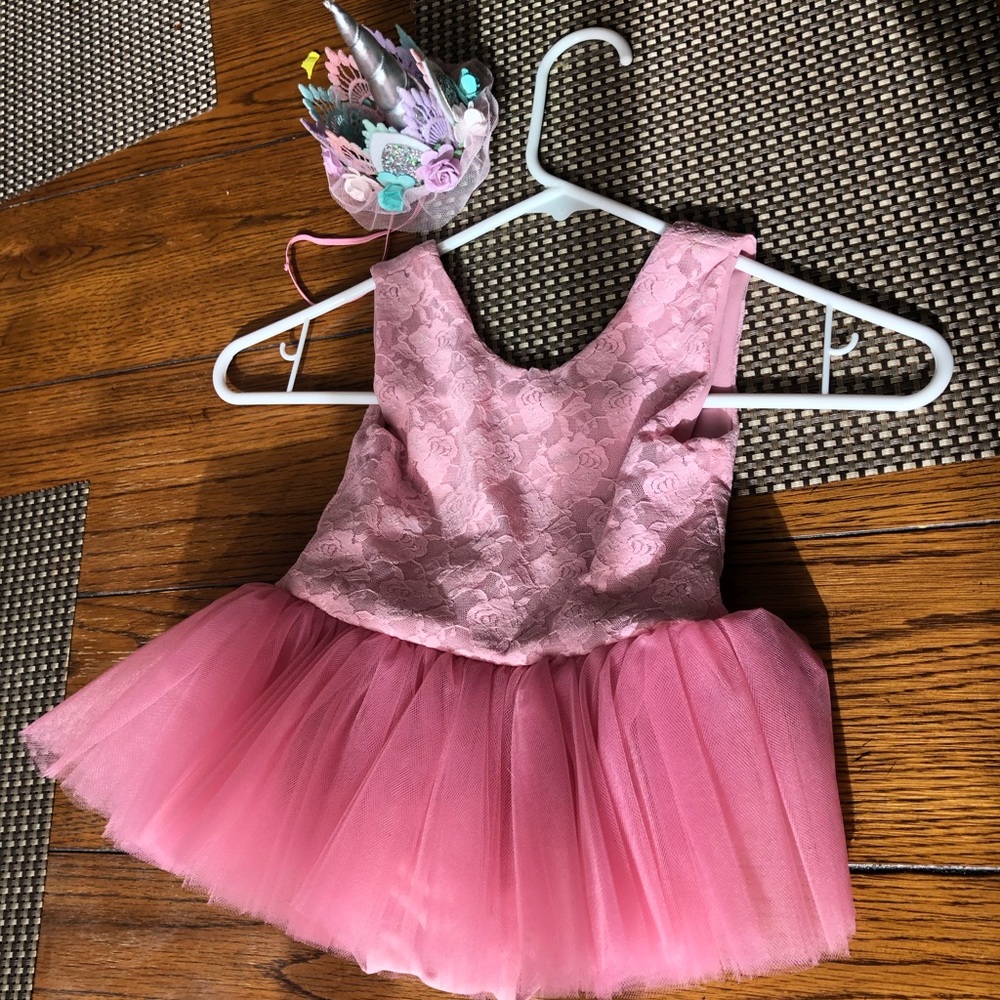 Tutu dress, pink, and crown from crush crowns